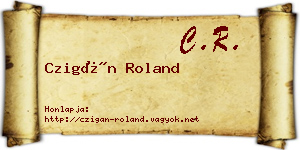 Czigán Roland névjegykártya